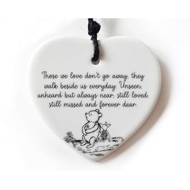 Those we love don't go away Remembrance/Memorial Sorry for you Loss Gift Bereavement Gift Friendship In Sympathy Winnie Pooh Bear heart