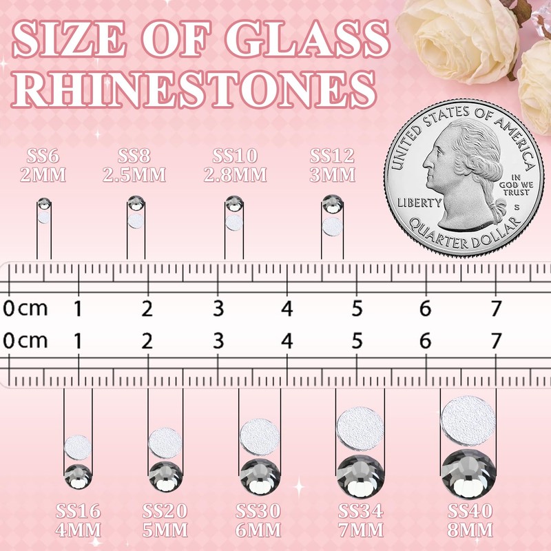 2500PCS SS10/2.8mm Crystal Rhinestones (Black Diamond) with 2Pcs 10ml B7000