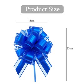 ARROMI 12 PCS Blue Bows for Gift Wrapping, Bows for Gift Wrapping, Pull Bows, Gift Bow Gift Wrapping Bows Ribbon Chiffon Yarn Blue for Wedding Baskets Presents Christmas Valentine's Day (Blue) ﻿