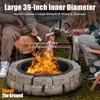 TUSGENK 39 Inch Fire Pit Ring for Outside, Large Smokeless