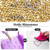 Novani Hotfix Rhinestones, Gold, Round, SS20/4.8MM, 1440pcs, Glass