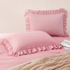 Horbaunal 2 Pack Pink Ruffle Pillowcases Queen Size, 20" x