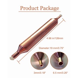 Refrigerator Filter Dryer Set of 5, 19mm x 126mm Filter Dryer for Refrigeration, Copper Filter Drier with 3mm x 6.5mm Inner Diameter Hole