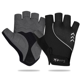 Santic Bike Gloves Cycling Gloves Half Finger Road Riding Gloves with Anti-Slip Shock-Absorbing Pad Biking Bicycle Gloves for Men and Women