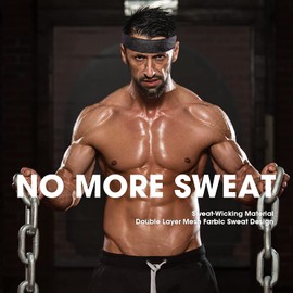 EasYoung Headbands for Men, 3-Pack Sweat Wicking Men's Headbands, Mens Sport Headbands for Running, Non-Slip, Breathable