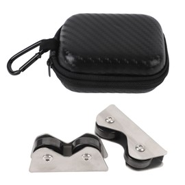 2Pcs Pool Billiard Cue Roller Stainless Steel Billiard Cue Straightness Detector Checker Straightness Inspect Tool with Storage Bag