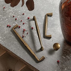 Goo-Ki Vintage Retro Antique Brass Zinc Alloy Cabinet Knob - Single Hole Center Affordable Luxury Cabinet Pull Hardware for Bedroom, Kitchen, 6 Pack…