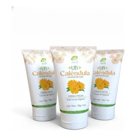 Pack 3 Crema Facial De Caléndula Ub Natural 120g Regenerador