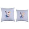 Bunny Whiskers Funny Rabbit-Cute Pet Lover's Design Throw Pillow, 16x16,