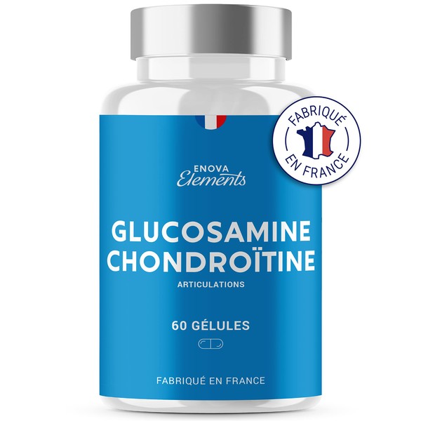 GLUCOSAMINE + CHONDROITIN | Sore Joints, Mobility | 60 Capsules | Food Supplement | Made in France | Glucosamine Chondroitin