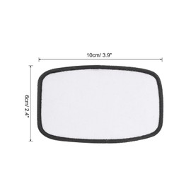 sourcing map 16pcs Sublimation Patch Blank, 10x6cm/3.94x2.36 inch Fabric Iron-on Blank Heat Transfer Repair Patch for DIY Crafts Caps Clothes, White with black border