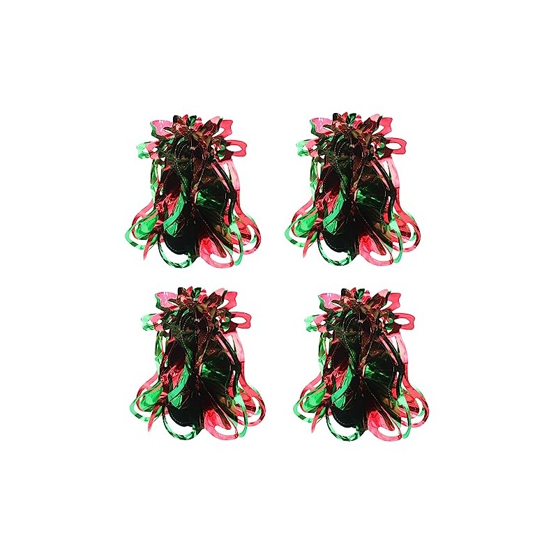 Foil Ceiling Decorations Green/Red Christmas 2 Tone - Set 4