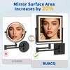 Ruacq Rechargeable Wall Mounted Makeup Mirror with Lights, Double Sided