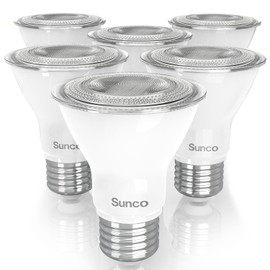Sunco 6 Pack PAR20 LED Bulbs, Flood Light Bulb Outdoor, 500 LM, 7W (50W Equivalent), 3000K Warm White, E26 Medium Base, Dimmable, Track Lighting for Indoor/Outdoor Use, Wet Rated UL.