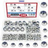188pcs 304 Stainless Steel Lock Nut Assortment Kit Perfect for