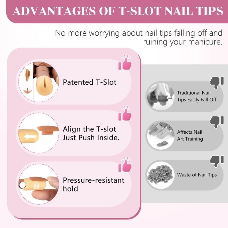Magnetic Practice Hand For Nails: Flexible Manicure With Strengthen Tips