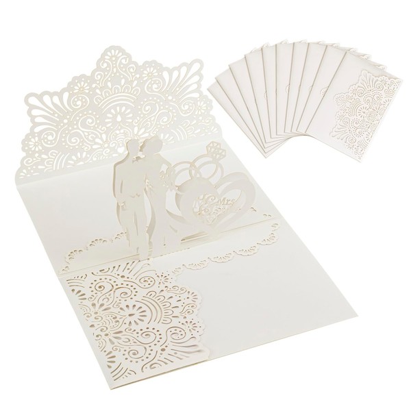 Bajayvovo Wedding Pop Up Cards, 10 Pieces, Multicolor, Blank Inner