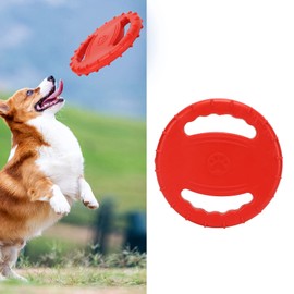 Frisbee for Dog Training, Squeaky, Stress Relief, Lightweight Frisbee for Dogs, Cleaning Natural Rubber, 2 Sides, Hollow Design, Lake for Large Dogs (Red)