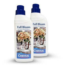 Chrysal Full Bloom Liquid Flower Food - Clear, Concentrated for Flower Arrangements & Bouquets - Mix with Water - Ideal Florist Supplies & at-Home Use - 500mL Bottle (500ml) (2 Pack)