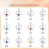 Heart Birthstone Necklace for Women, S925 Sterling Silver Heart Necklaces