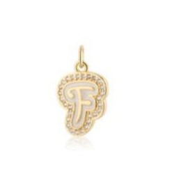 2 Pairs Trendy Sparkling Cross Gold Layered Necklace for Women Street Style Flat Initial Pendant & Colorful Cross Charm Jewelry:_Letter F