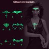 6Pcs Luminous Rhinestones Face Temporary Tattoos Glitter Festival Face Stickers