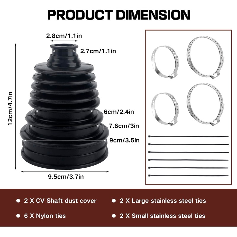 CV Boot Repair Kit,2PCS Engineer Split CV Joint Boot Clamp