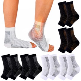 HJJMN 6 Pairs S-M Nano Neuropathy Socks, Ankle Support Socks, Women's Ankle Compression Stockings, Orthopaedic Compression Socks, Ankle Support Stockings for Sports Fitness