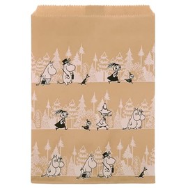 Indigo MOOMIN MP445 Moomin Wrapping Paper Bag, Flat Bag, M, Forest, Pack of 10