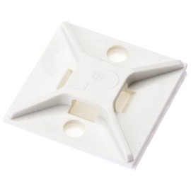 Panduit ABM2S-A-C Adhesive Backed Cable Tie Mount, 4-Way Mount, Pre-Installed Adhesive, Indoors Environment, ABS, Rubber Mounting Method, White (Pack of 100)