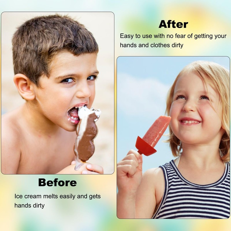 Sonku Popsicle Holders for kids,6 Pack Plastic Popsicle Holders with