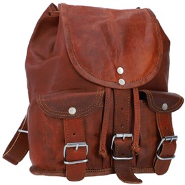 Genuine Leather Backpack Gusti Leder nature "Lena" Small Rucksack College Uni 9.7" Laptop Bag Vintage Unisex Brown M70