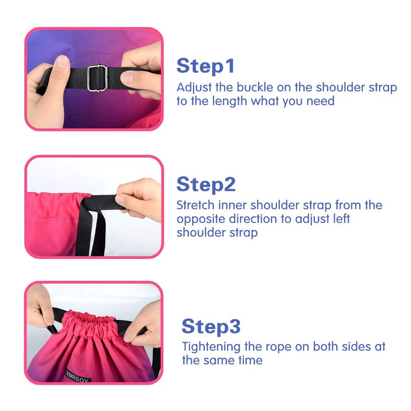 XMRSOY Mochila de gimnasio con cordón resistente al agua, nailon,