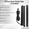 ElecVoztile 19 Inch 14-Outlet Rack Mount PDU Power Strip, 15A,