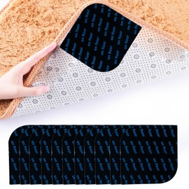 12 Pcs Rug Gripper for Laminate Floor Anti-Slip Rug Sticker Leaf Pattern Washable Resuable Carpet Stickers