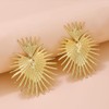 Chunky Geometric Heart Statement Drop Earrings for Women Teen Girls,14K