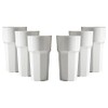 Virtually Glass Unbreakable Reusable Polycarbonate Plastic White Octagon Shaped Tumblers.(340ml/