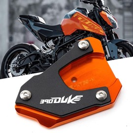 For DUKE390 390 Duke 2024 Motorcycle Side Stand Enlarger Plate Kickstand Enlarge Foot shelf duke 390 (Orange)