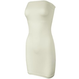 KMystic Seamless Strapless Tube Slip Dress (Ivory),One Size
