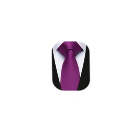 HISDERN Purple Ties for Men Skinny Solid Color Mens Ties Classic Formal Thin Necktie Mens Slim Pure Plum Men's Neckties Business Wedding Party