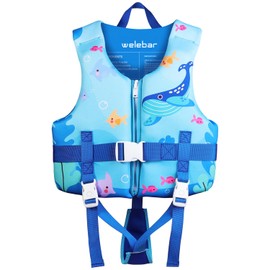 Welebar Kids Swim Vest, Toddler Floaties with Adjustable Safety Strap Swimming Aids Child Float Swimsuit for Boys and Girls Age 2-10 Years Old/22-88lbs