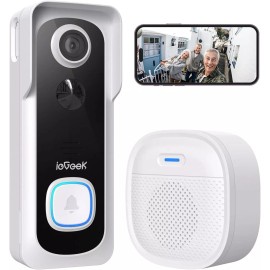 ieGeek 2MP Wireless Video Doorbell Camera WiFi Smart Home Chime Bell,2 Way Audio