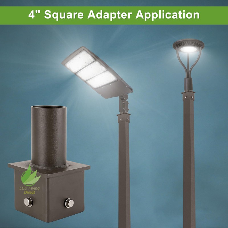 Tenon Adapter for 4 inch OD Square Pole Mount with