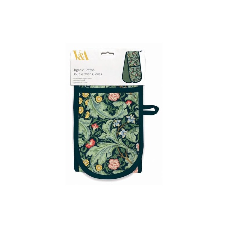 Double Oven Gloves - Organic Cotton - Artistic Leicester Wallpaper