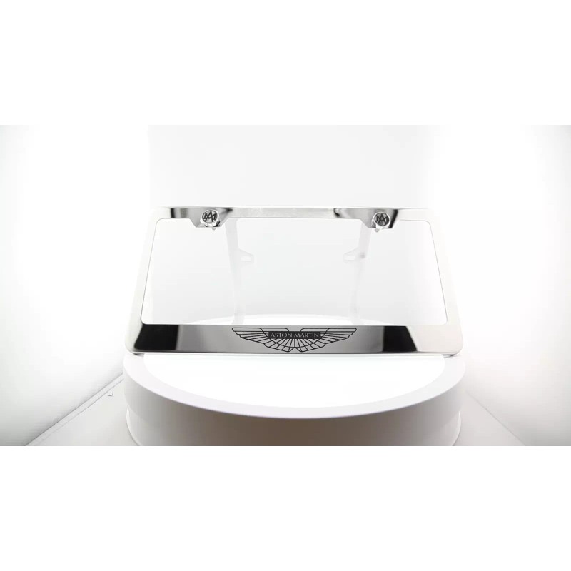 KA Stainless Steel Aston Martin Logo Black Letter Laser Etched