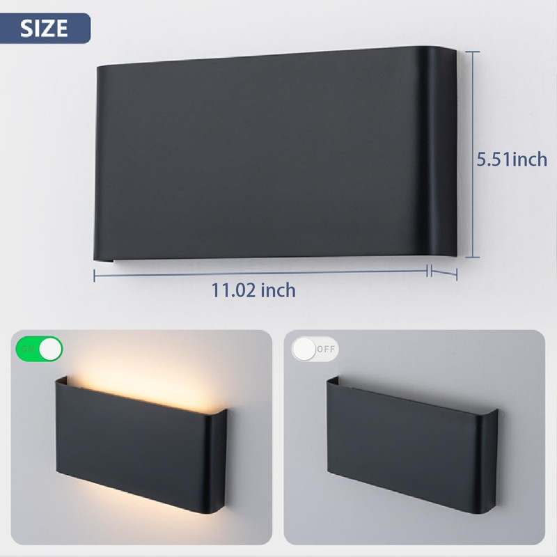 Easyusahome 2 Pack Modern LED Wall Sconces, Hardwired Up Down
