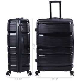 Signature 20-Inch, 24-Inch, 28-Inch Hard Side Suitcase Luggage with Spinner Wheels, Black, Set of 3