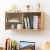 HollyHOME Small Bamboo Wall Mounted Kitchen Pantry Sideboard with 2
