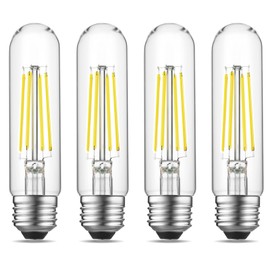 Gozelux E26 LED Bulb 6W Equal 60 Watt Light Bulbs Daylight 5000K E26 Edison Bulb AC120V 750LM Dimmable 5 Inch T10 LED Bulb Tubular for Rustic Pendant, Chandeliers, Wall Sconces, Pack of 4