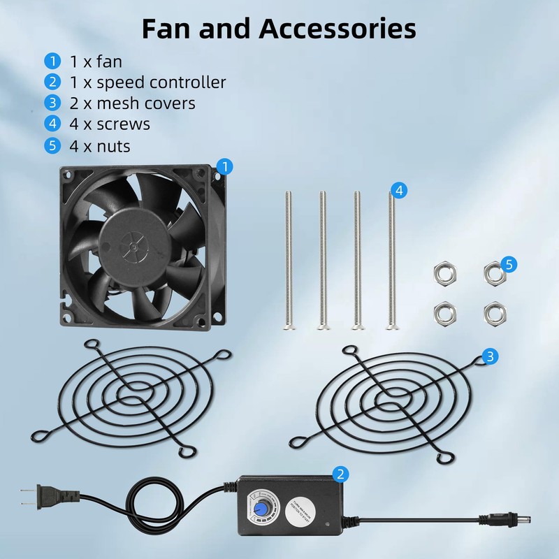 PANO-MOUNTS 80mm 3.15inch Dual Ball Upgraded IP68 Waterproof Cooling Fan